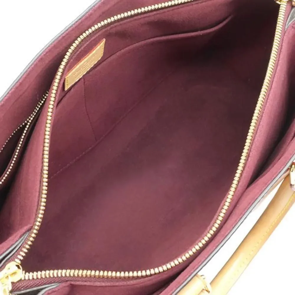 Louis Vuitton Saffron MM 2 Way HandBag Monogram Brown